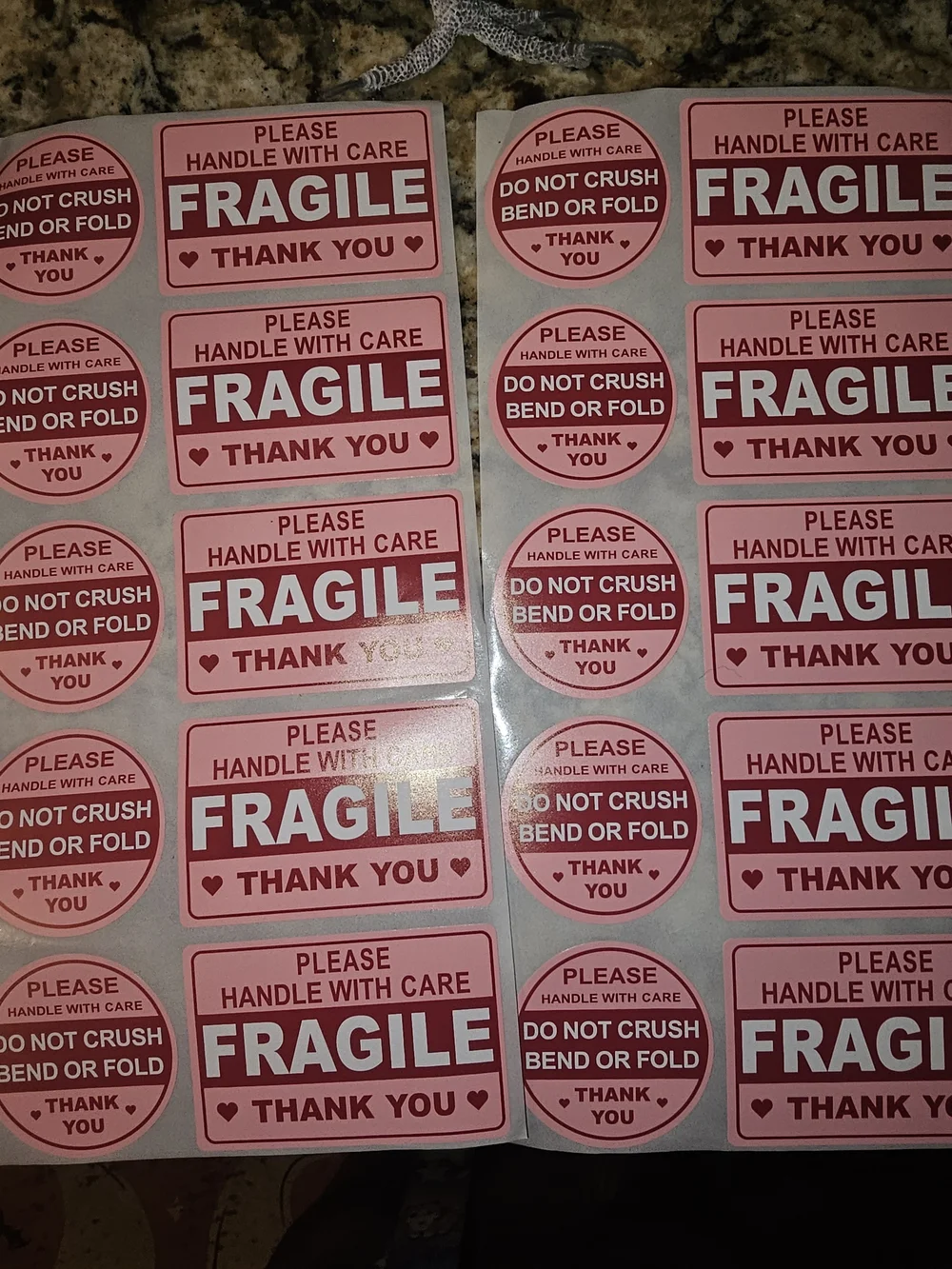 Fragile Shipping Labels - Pink Stickers for Home Office